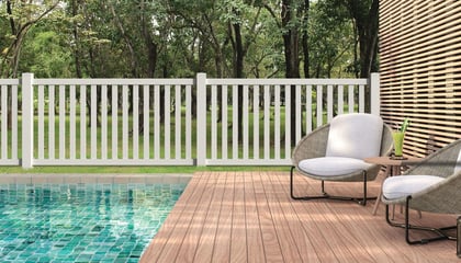 Closed Picket Fencing In White